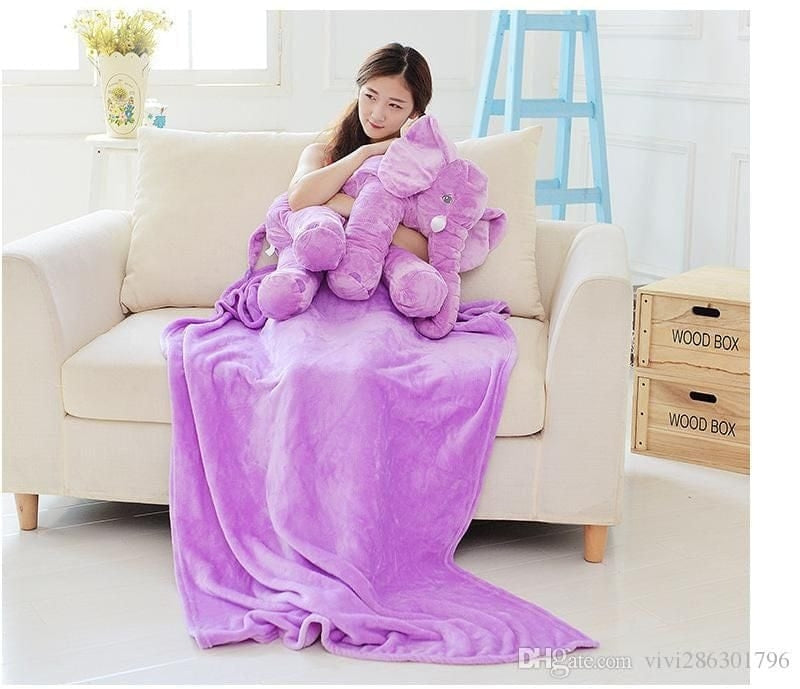 PELUCHE ELEFANTE CON COBIJA INTERNA 40cm 🐘 ¡Compra 2 y Obtén un 10% de Descuento!