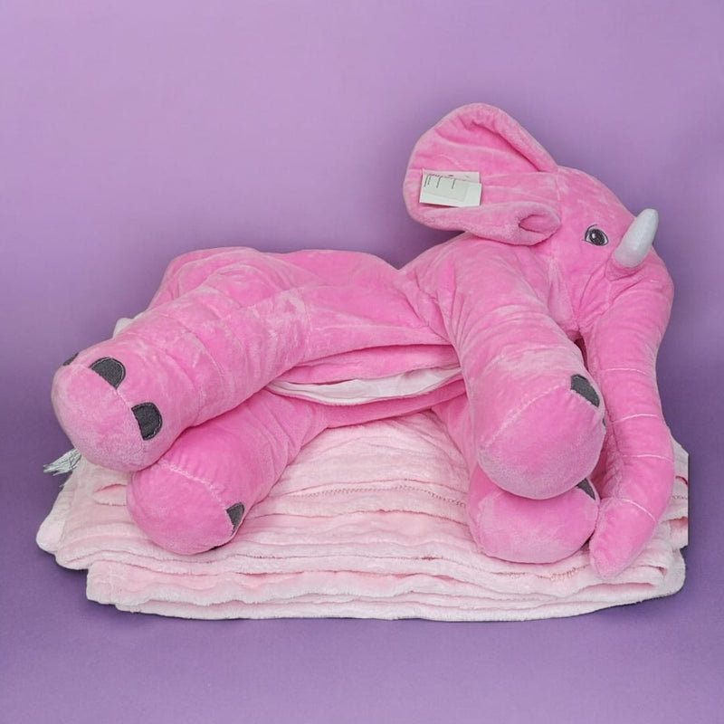 PELUCHE ELEFANTE CON COBIJA INTERNA 40cm 🐘 ¡Compra 2 y Obtén un 10% de Descuento!