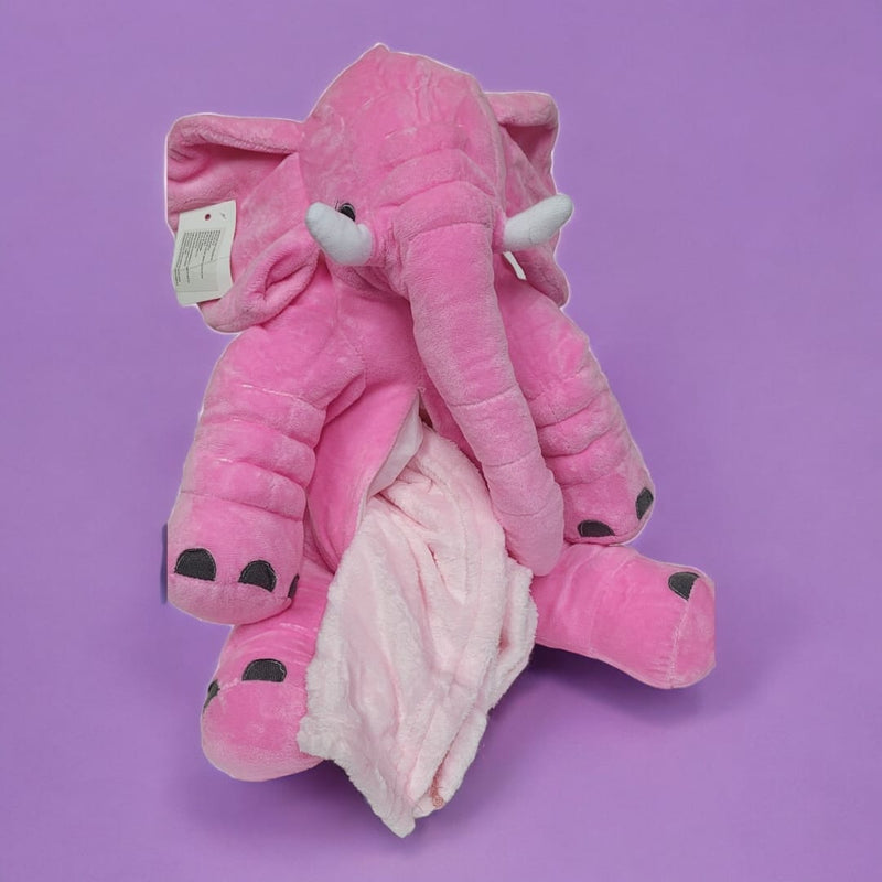 PELUCHE ELEFANTE CON COBIJA INTERNA 40cm 🐘 ¡Compra 2 y Obtén un 10% de Descuento!
