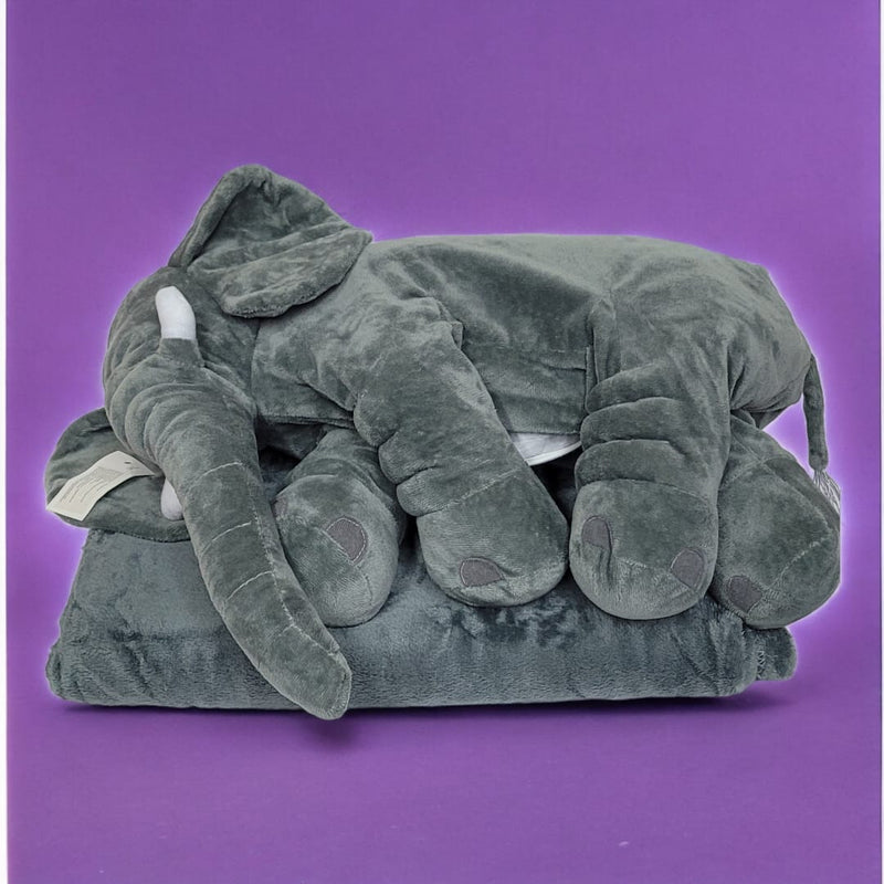PELUCHE ELEFANTE CON COBIJA INTERNA 40cm 🐘 ¡Compra 2 y Obtén un 10% de Descuento!